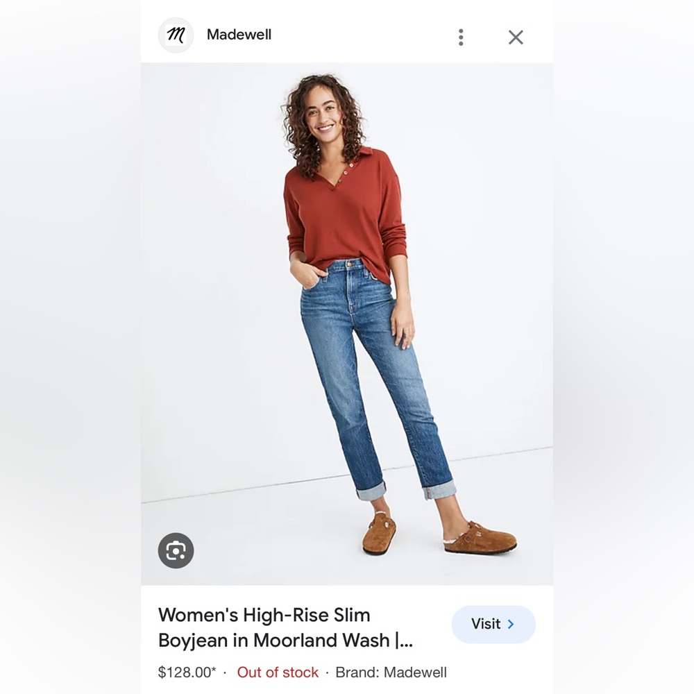 Madewell Women’s High Rise Boyjean